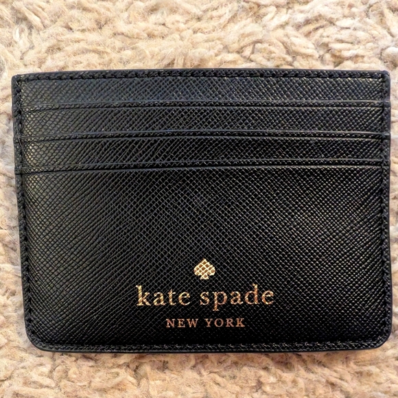 kate spade Handbags - Kate spade black gold card holder with dustbag